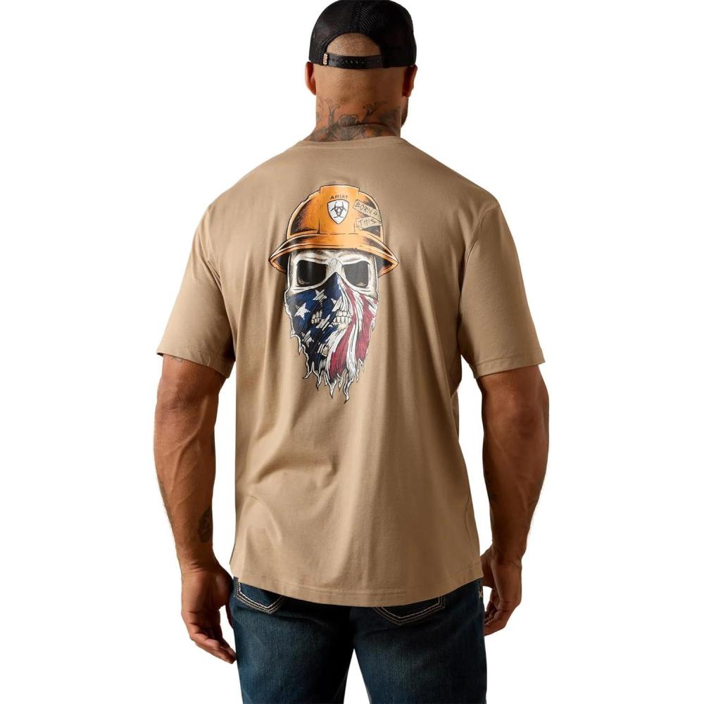 imageAriat Mens Rebar Workman Born for This TShirtGreige