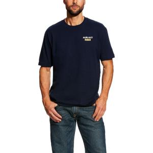 ARIAT Men’s Rebar Cotton Strong Logo Short Sleeve T-Shirt(Navy)
