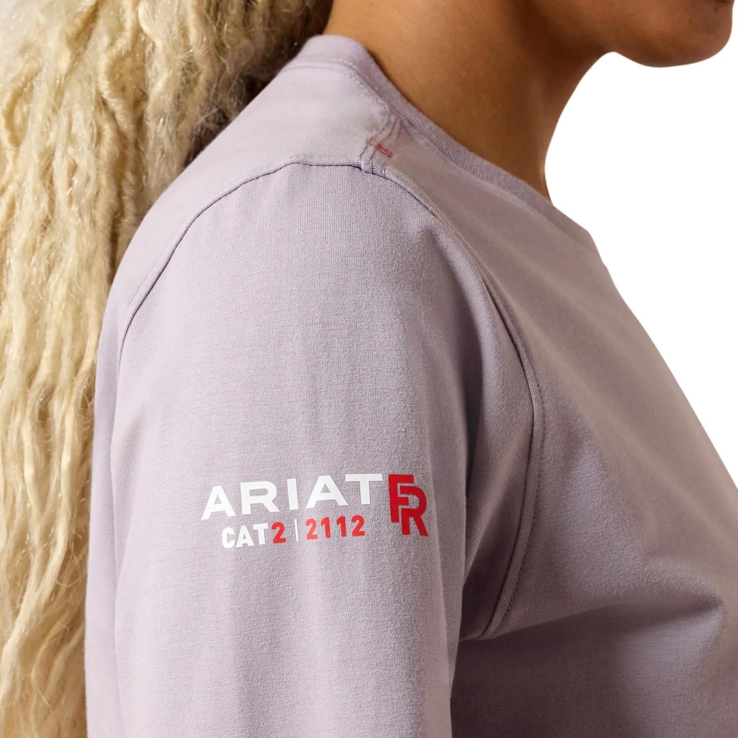 imageARIAT Womens Fr Stretch Logo Long Sleeve TShirtPurple Ash