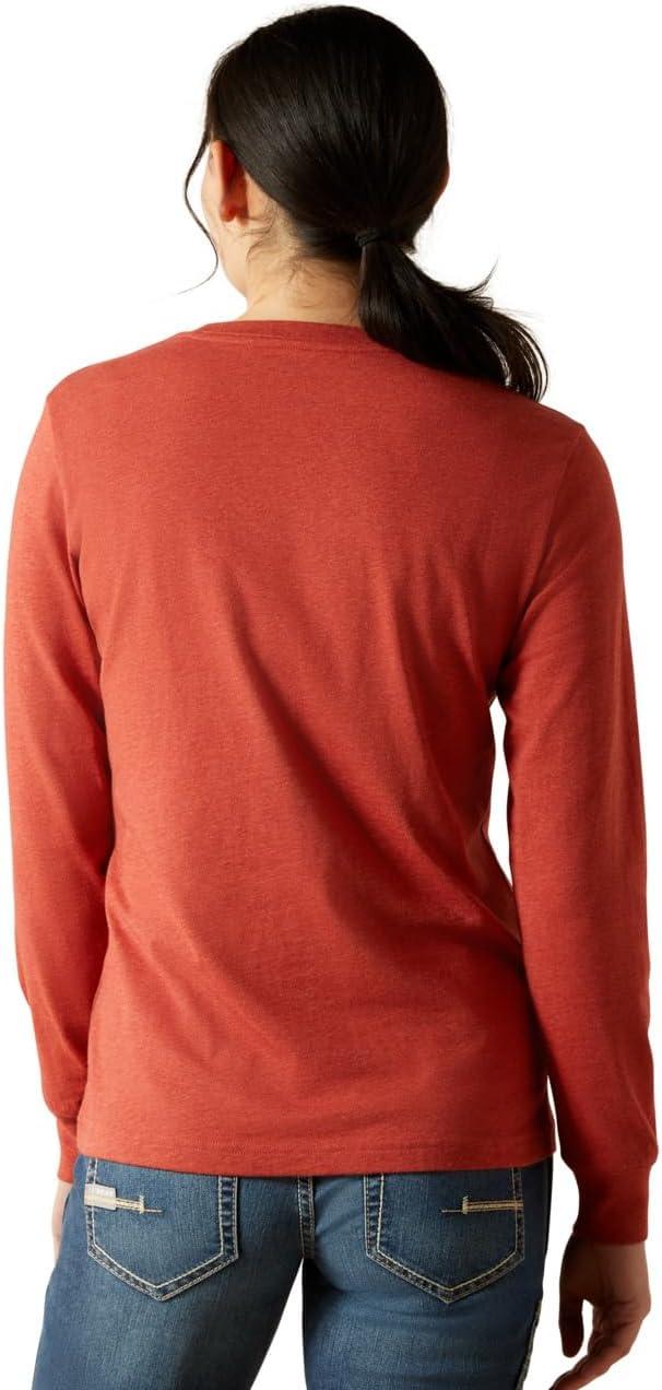 imageARIAT Womens Rebar Cotton Strong Logo TShirtBarn Red Heather