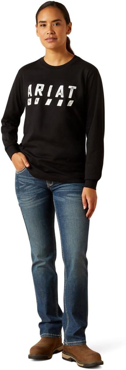 imageARIAT Womens Rebar Cotton Strong Logo TShirtBlack