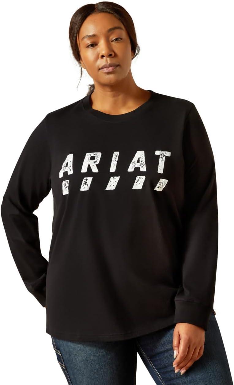 imageARIAT Womens Rebar Cotton Strong Logo TShirtBlack