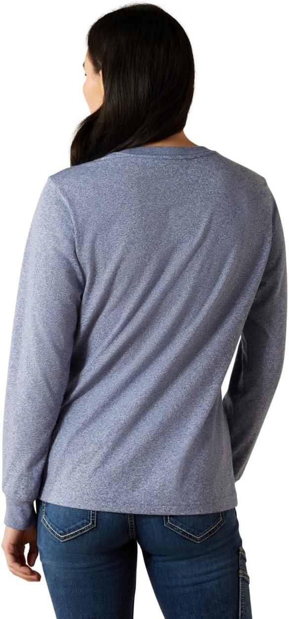 imageARIAT Womens Rebar Cotton Strong Logo TShirtEnsign Blue Heather