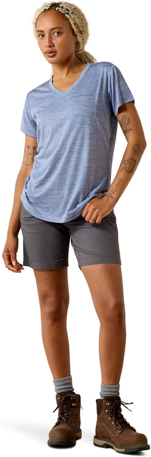 imageARIAT Womens Rebar Evolution Mother VNeck TShirtCoastal Fjord