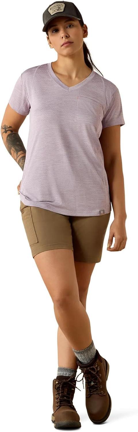 imageARIAT Womens Rebar Evolution TShirtPurple Ash