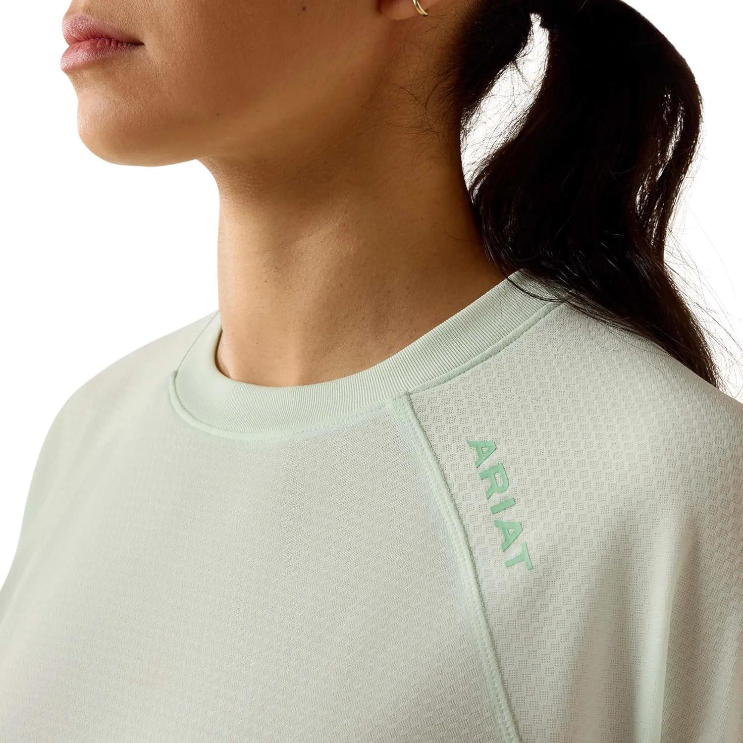 imageARIAT Womens Rebar Heat Fighter Essential TShirtClearly Aqua