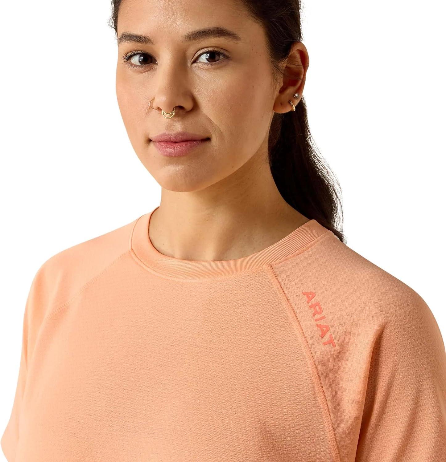 imageARIAT Womens Rebar Heat Fighter Essential TShirtPapaya Punch