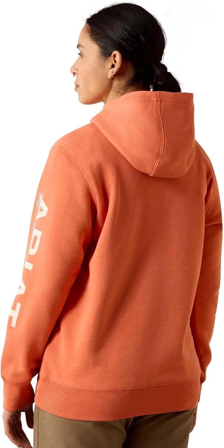 imageARIAT Womens Rebar Lightweight Logo 12 Zip HoodieLangunisto HeatherTropical Pe