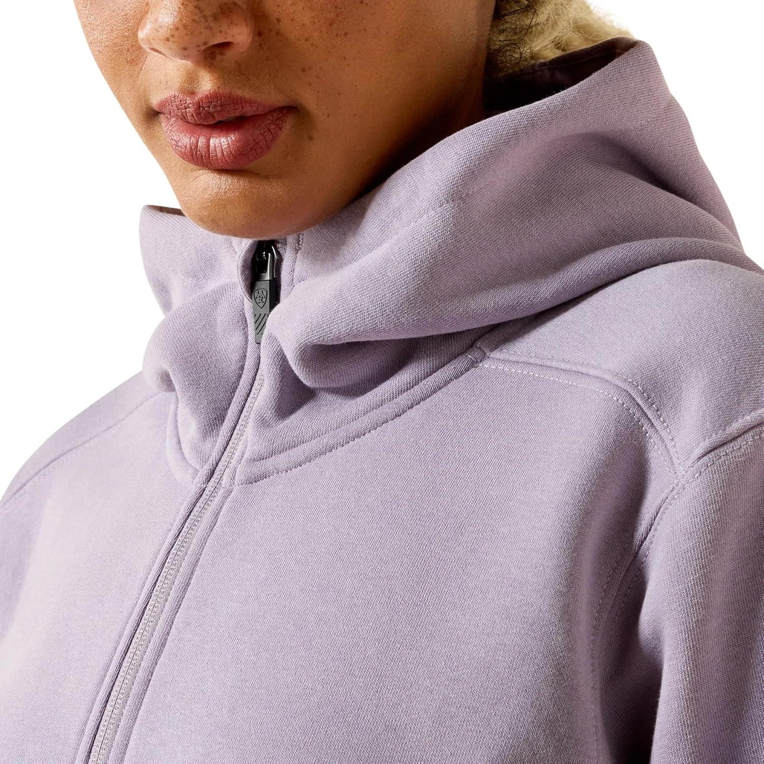 imageARIAT Womens Rebar Lightweight Logo 12 Zip HoodiePurple AshThistle