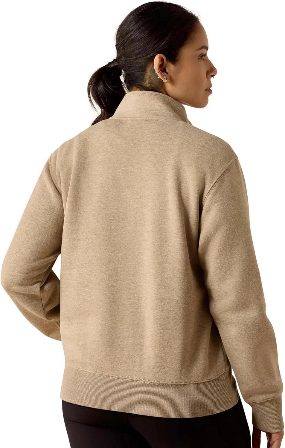 imageARIAT Womens Rebar Lightweight Mock 12 Zip Sweatshirt Oatmeal Heather