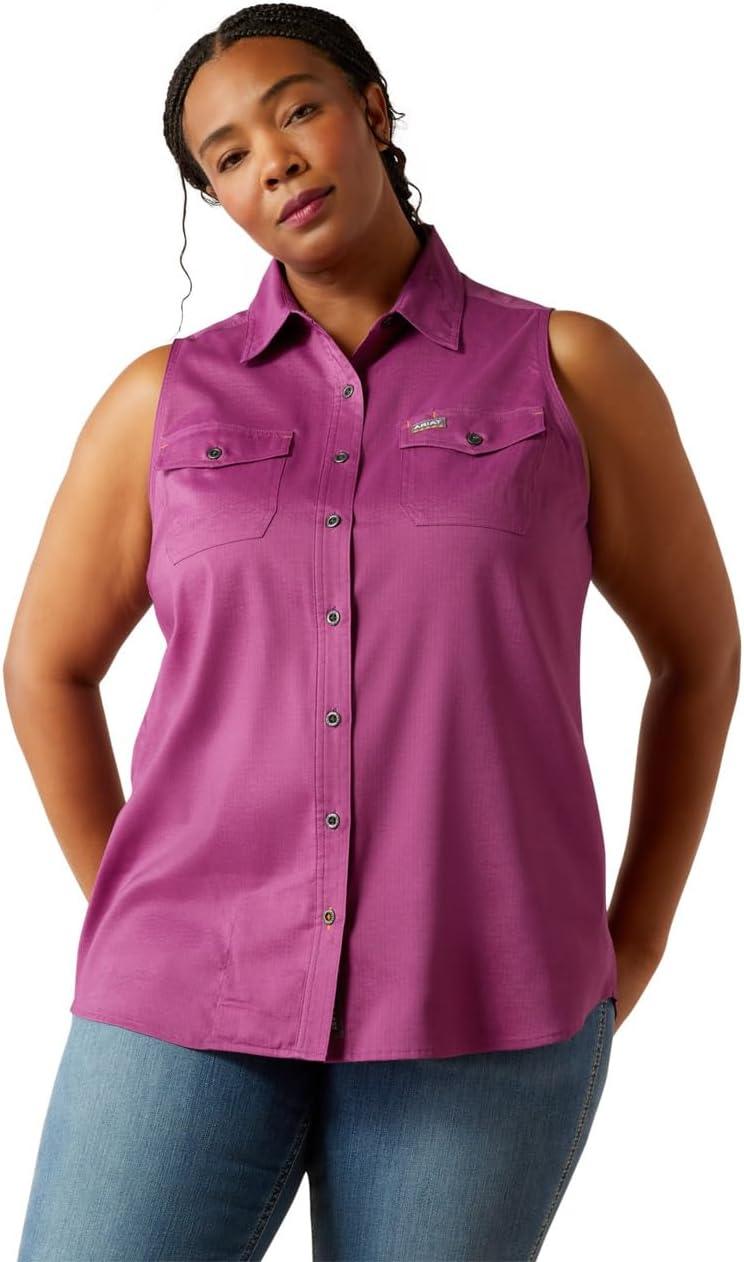imageARIAT Womens Rebar Made Tough Venttek Durastretch TankGrape Kiss
