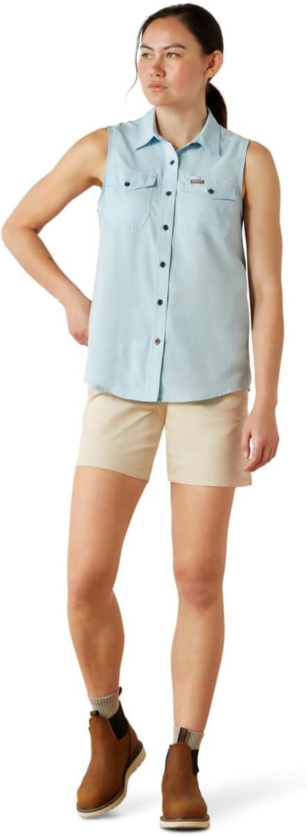 imageARIAT Womens Rebar Made Tough Venttek Durastretch TankMilky Blue