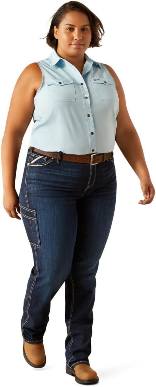 imageARIAT Womens Rebar Made Tough Venttek Durastretch TankMilky Blue