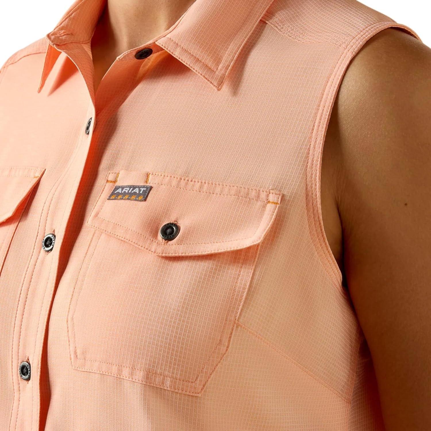 imageARIAT Womens Rebar Made Tough Venttek Durastretch TankPapaya Punch