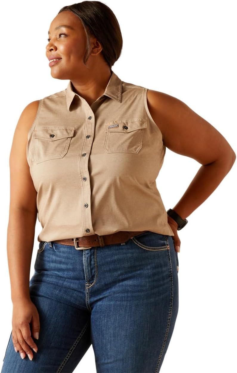 imageARIAT Womens Rebar Made Tough Venttek Durastretch TankSepia Heather