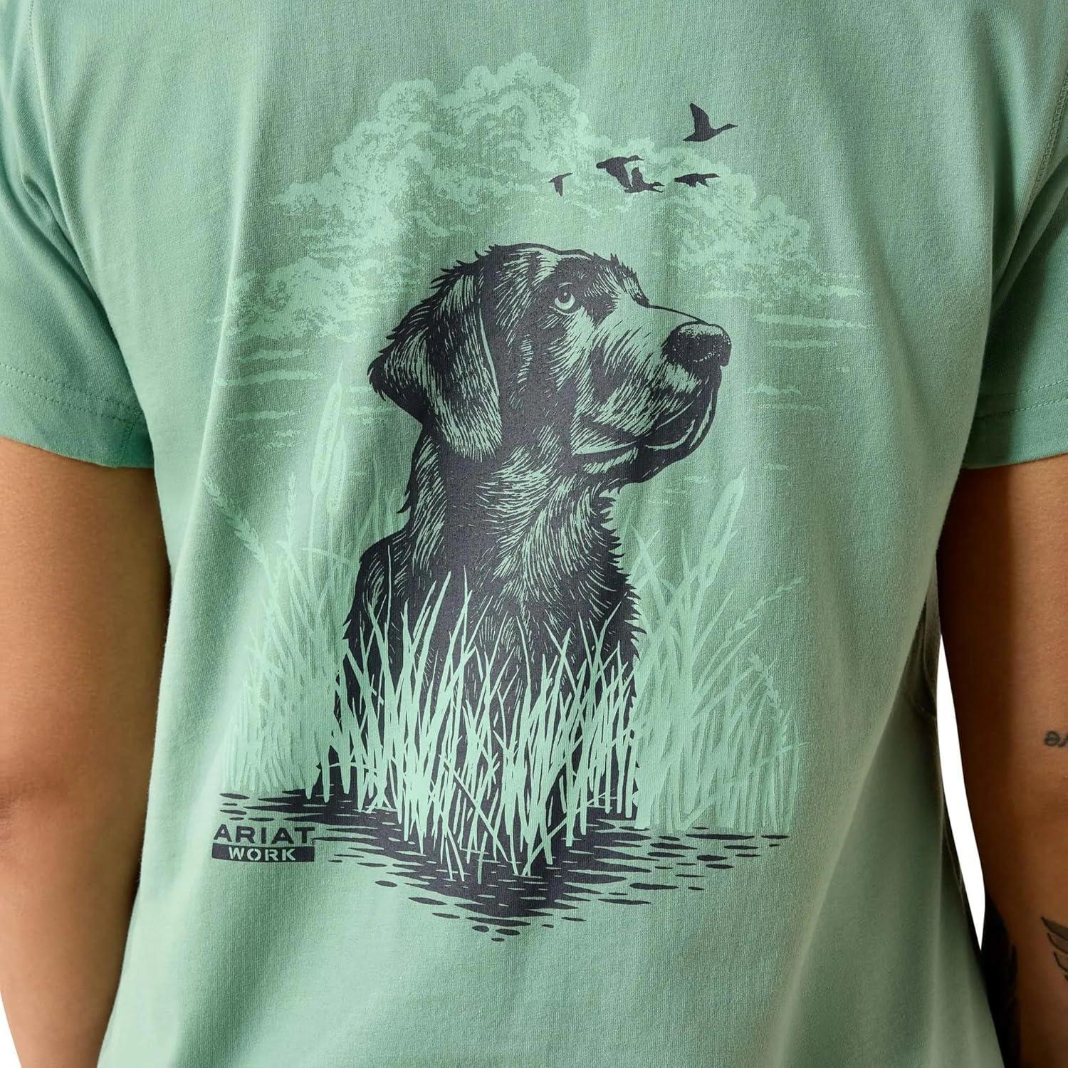 imageARIAT Womens Rebar Workman Field Dog Classic Fit TShirtMalachite Green