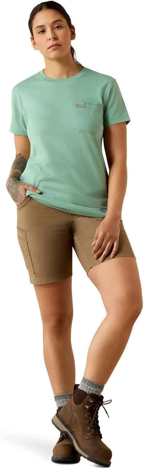 imageARIAT Womens Rebar Workman Field Dog Classic Fit TShirtMalachite Green