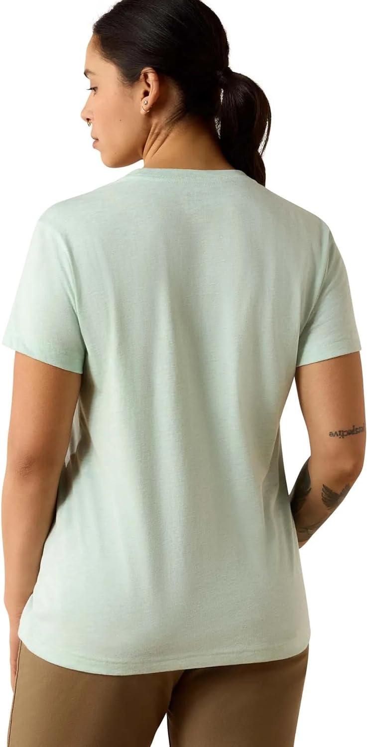 imageAriat Womens Rebar Cotton Strong Space Dyed TShirtClearly Aqua
