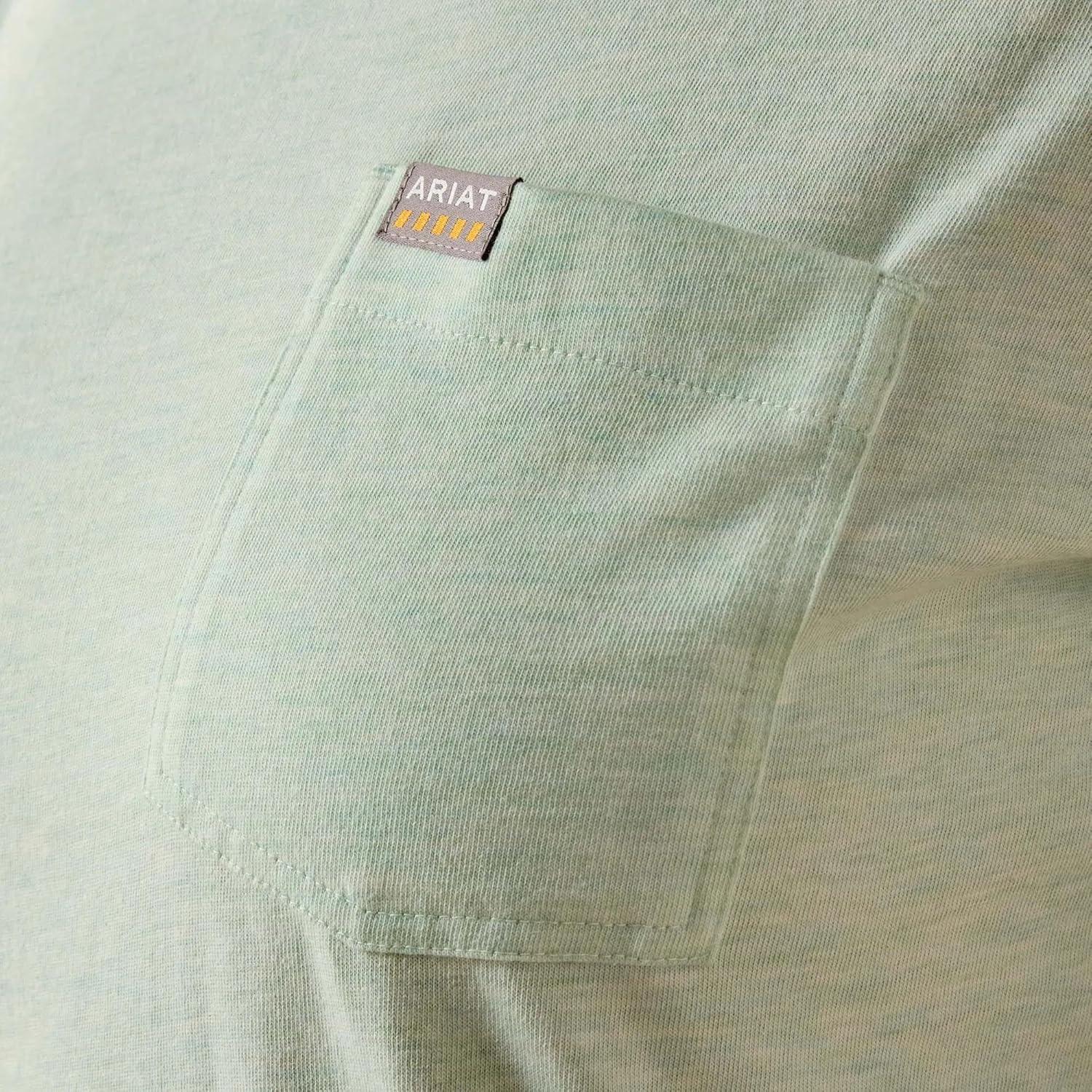 imageAriat Womens Rebar Cotton Strong Space Dyed TShirtClearly Aqua