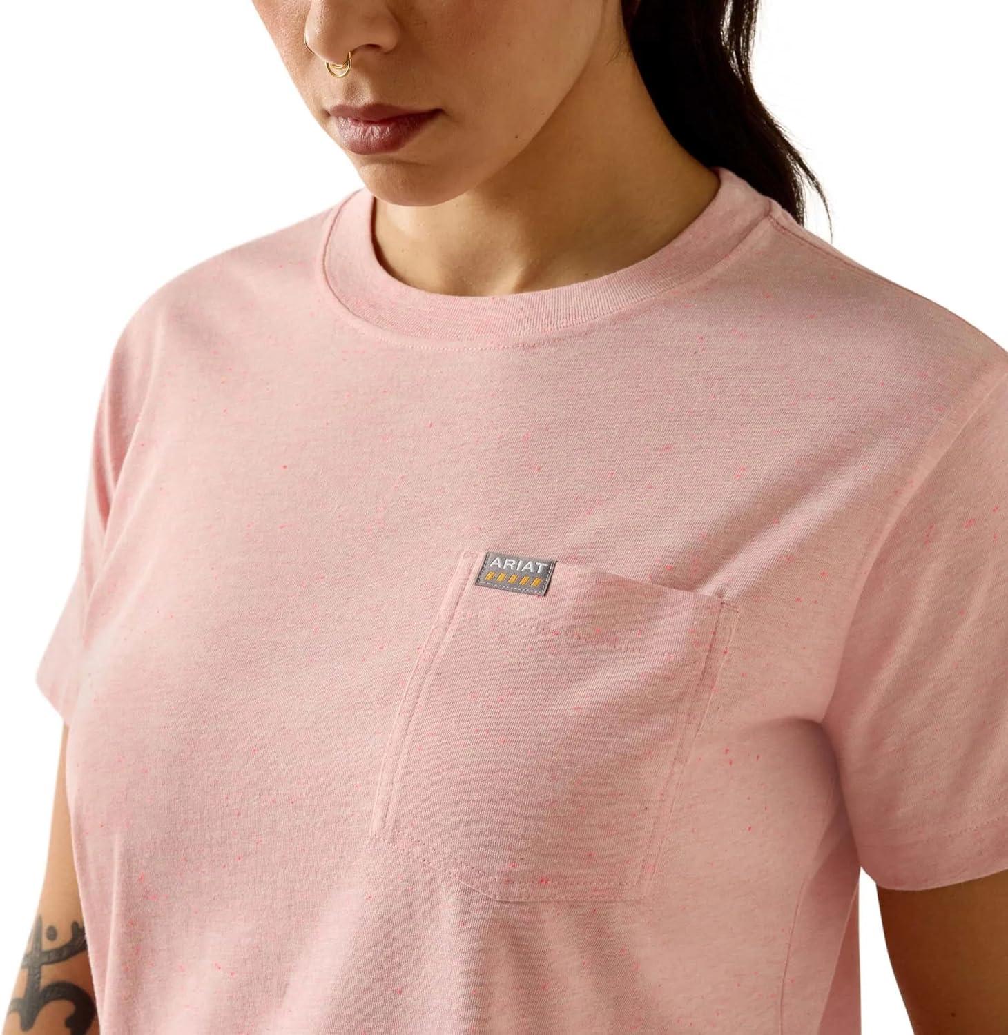 imageAriat Womens Rebar Cotton Strong Space Dyed TShirtFusion Punch
