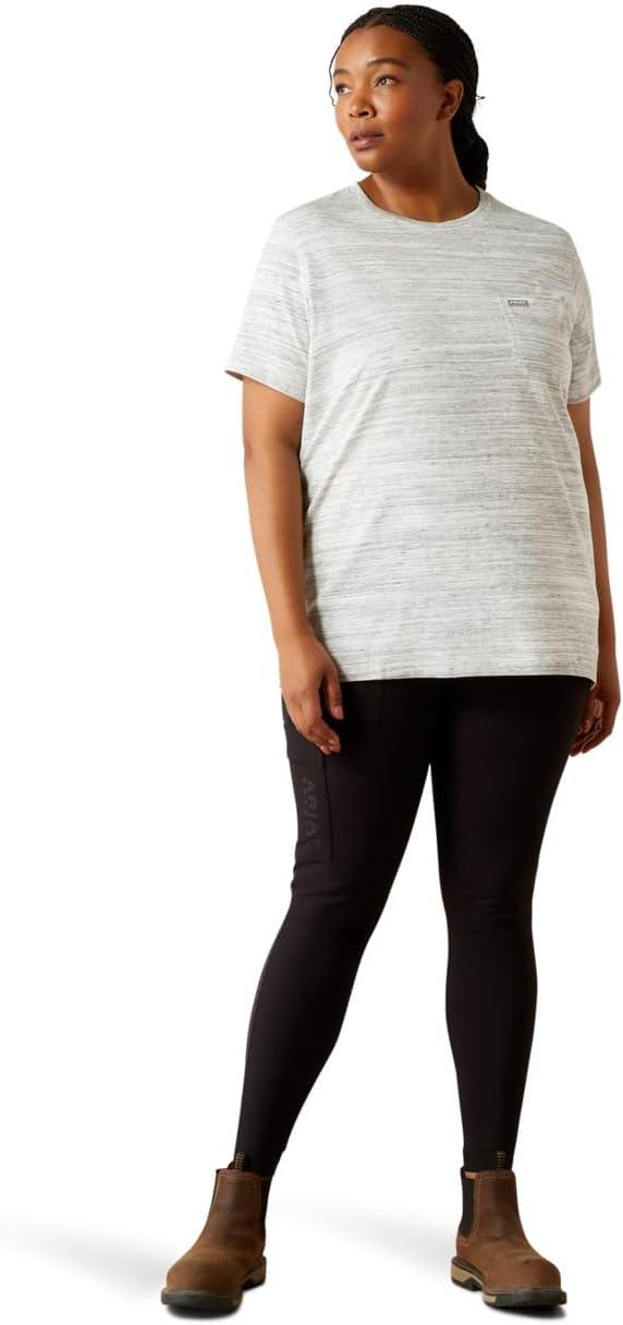 imageAriat Womens Rebar Cotton Strong Space Dyed TShirtLight Grey