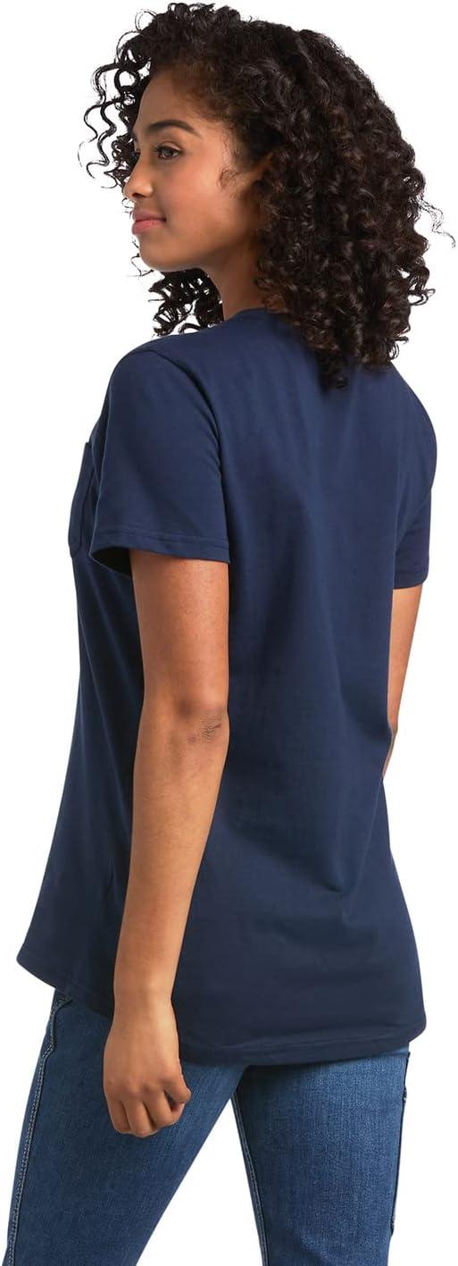 imageAriat Womens Rebar Cotton Strong Space Dyed TShirtNavy Eclipse