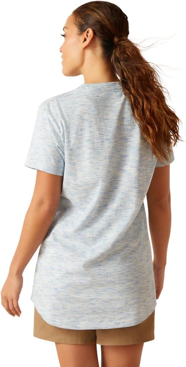 imageAriat Womens Rebar Cotton Strong Space Dyed TShirtNorse Blue Space Dye