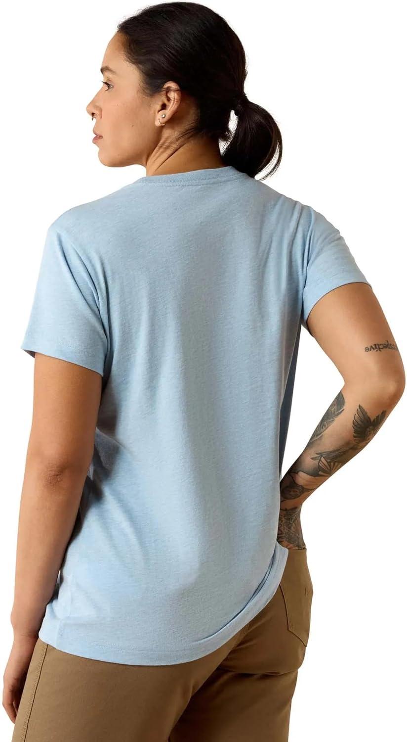 imageAriat Womens Rebar Cotton Strong Space Dyed TShirtSubdued Blue