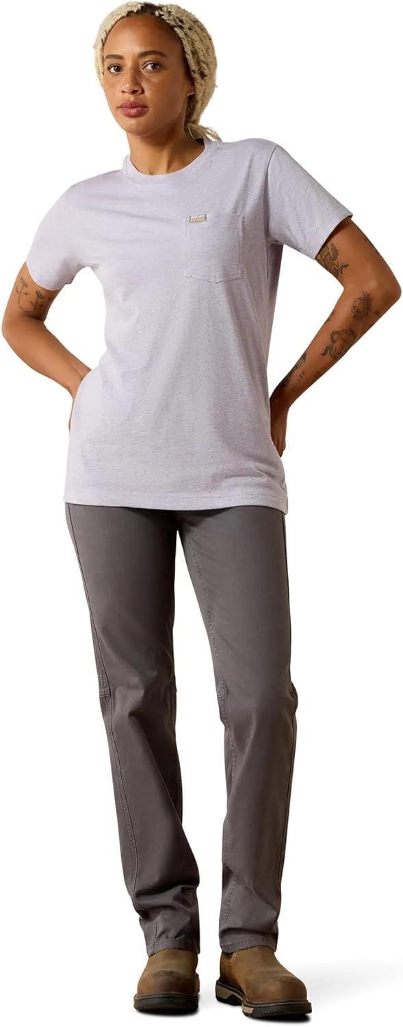 imageAriat Womens Rebar Cotton Strong Space Dyed TShirtThistle
