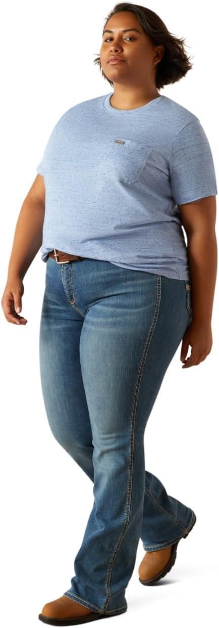 imageAriat Womens Rebar Cotton Strong Space Dyed TShirtWedgewood
