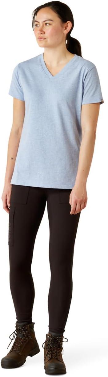 imageAriat Womens Rebar Cotton Strong Standard VNeck TShirtBel Air Heather