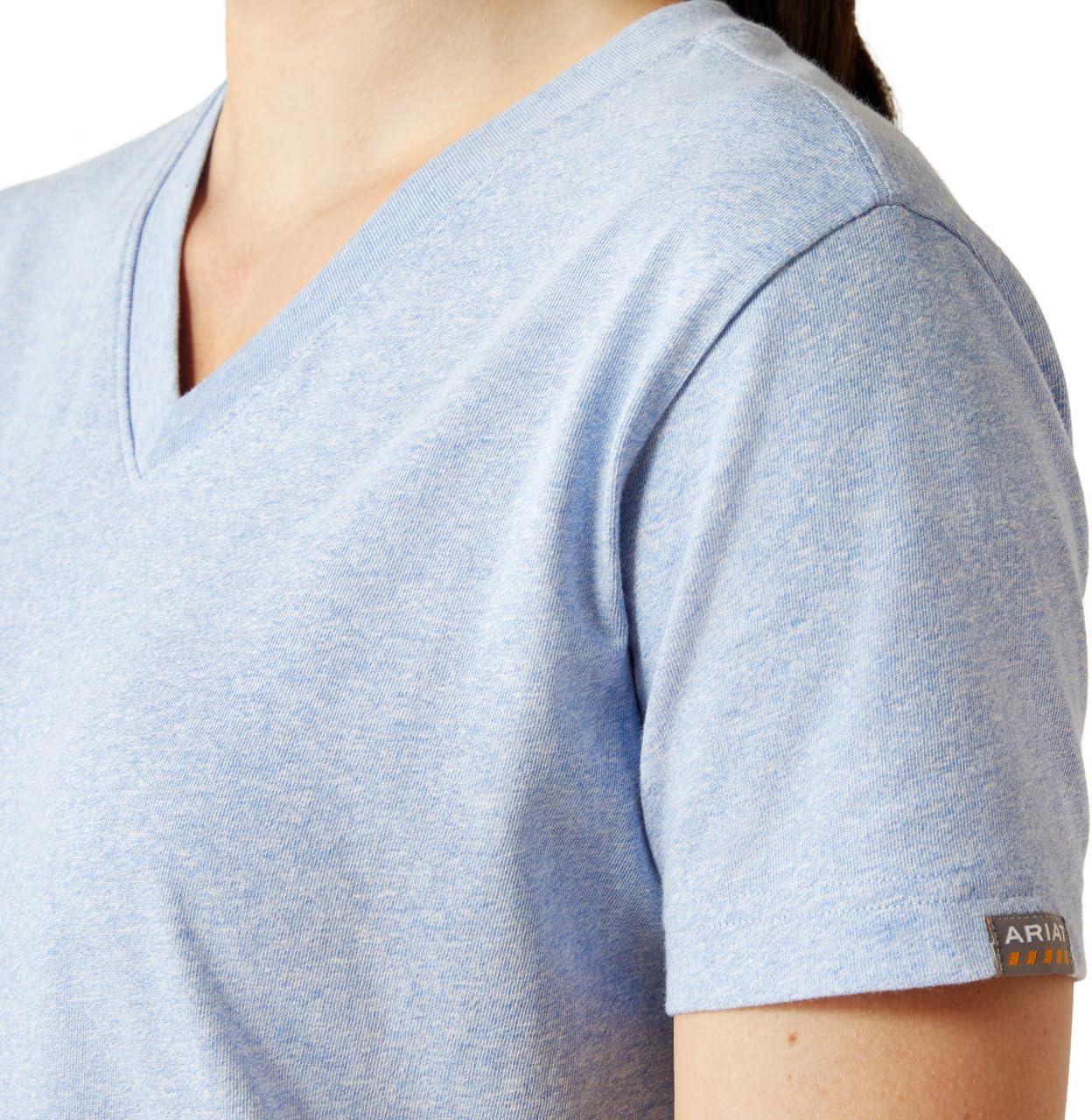 imageAriat Womens Rebar Cotton Strong Standard VNeck TShirtBel Air Heather