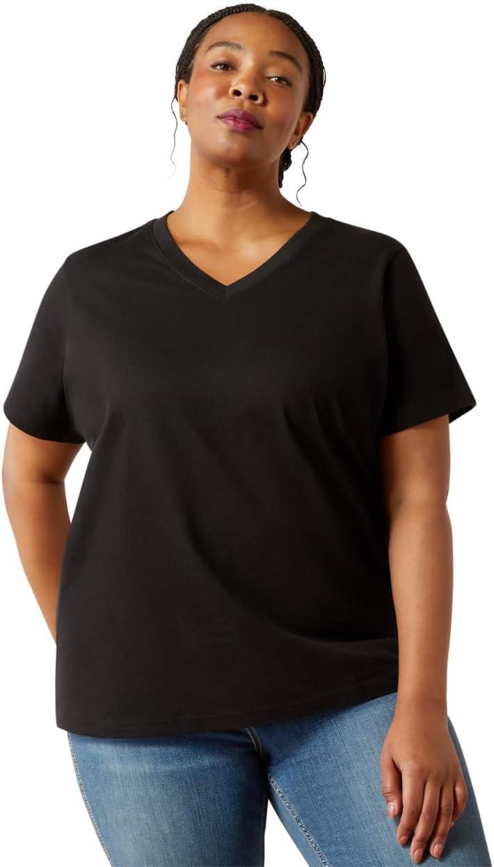 imageAriat Womens Rebar Cotton Strong Standard VNeck TShirtBlack