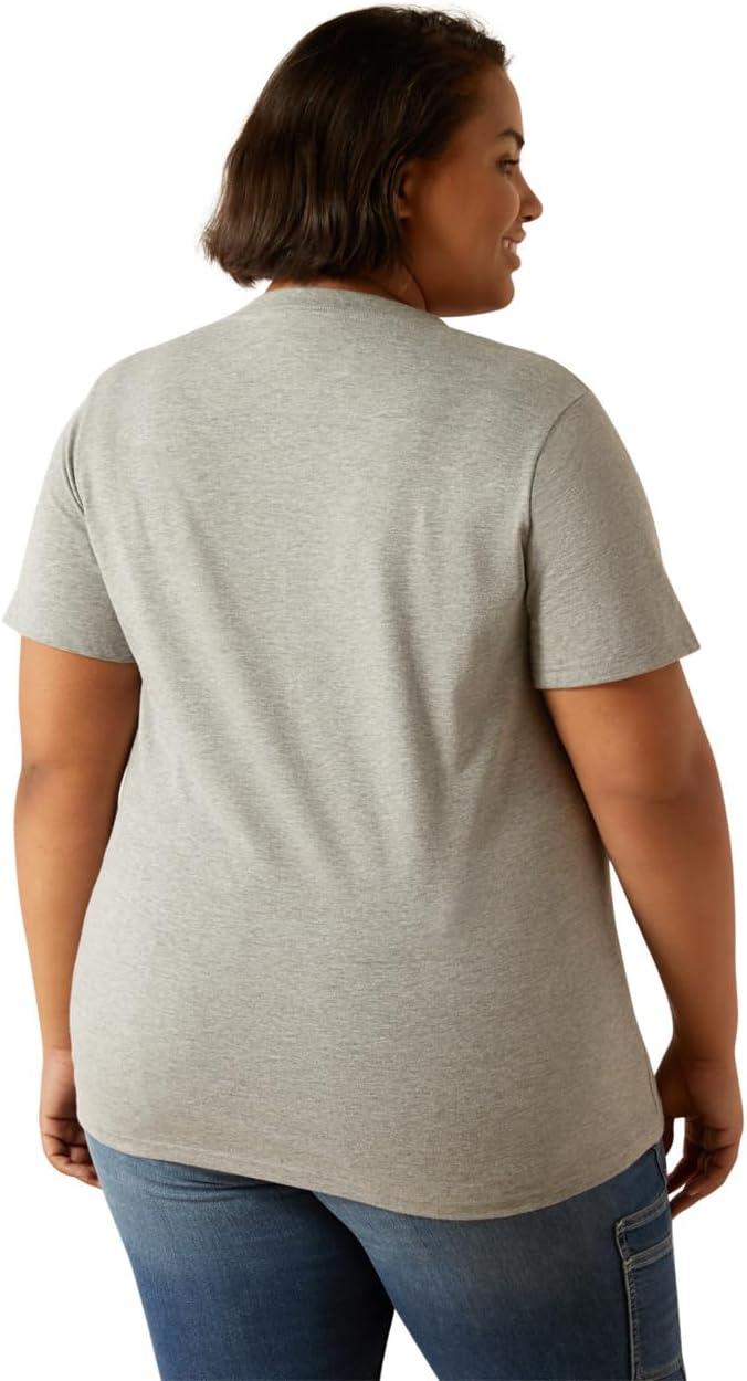 imageAriat Womens Rebar Cotton Strong Standard VNeck TShirtHeather Grey