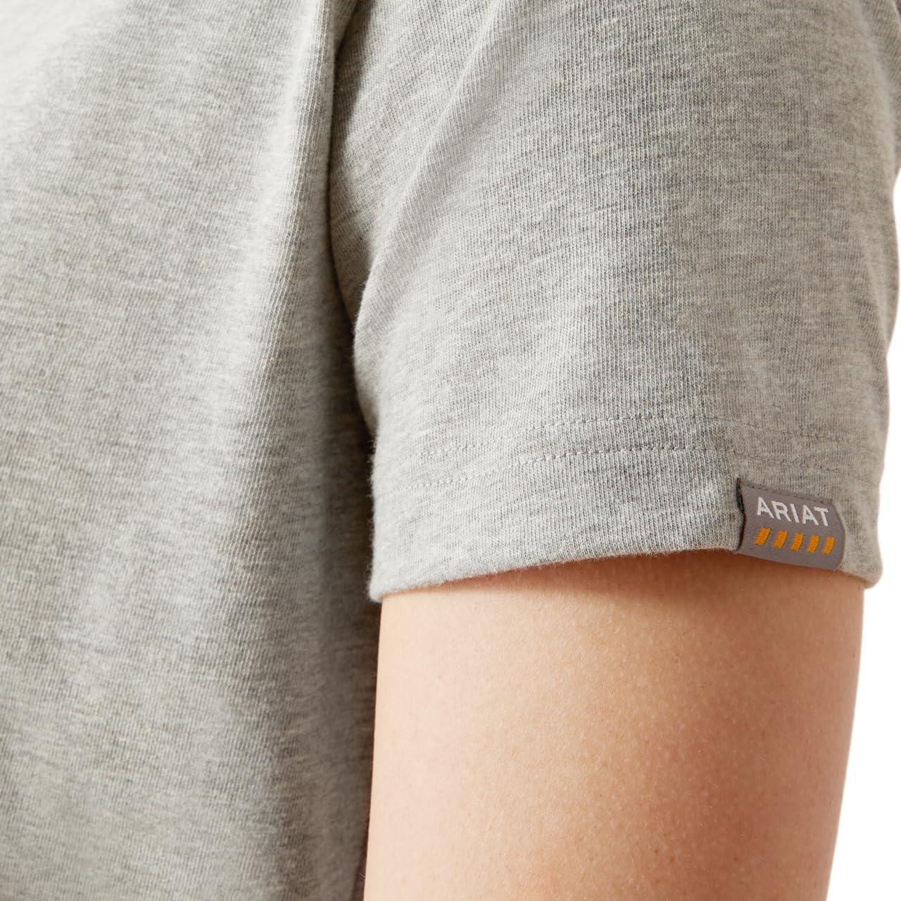 imageAriat Womens Rebar Cotton Strong Standard VNeck TShirtHeather Grey