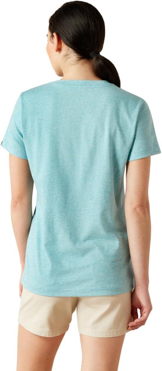 imageAriat Womens Rebar Cotton Strong Standard VNeck TShirtMaui Blue Heather