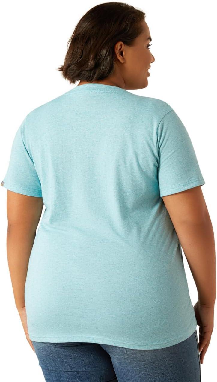 imageAriat Womens Rebar Cotton Strong Standard VNeck TShirtMaui Blue Heather