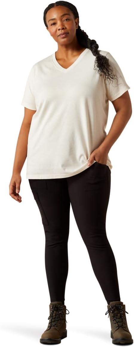 imageAriat Womens Rebar Cotton Strong Standard VNeck TShirtSun Kiss Heather