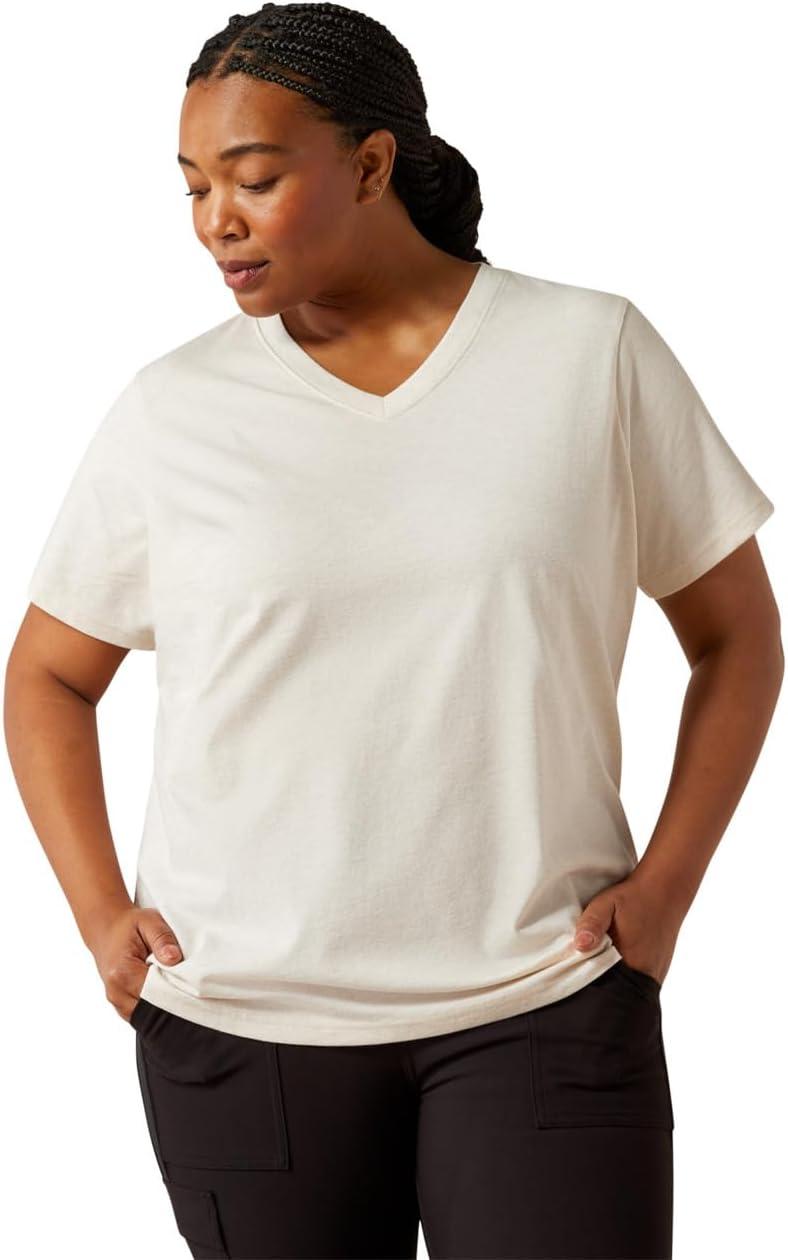 imageAriat Womens Rebar Cotton Strong Standard VNeck TShirtSun Kiss Heather