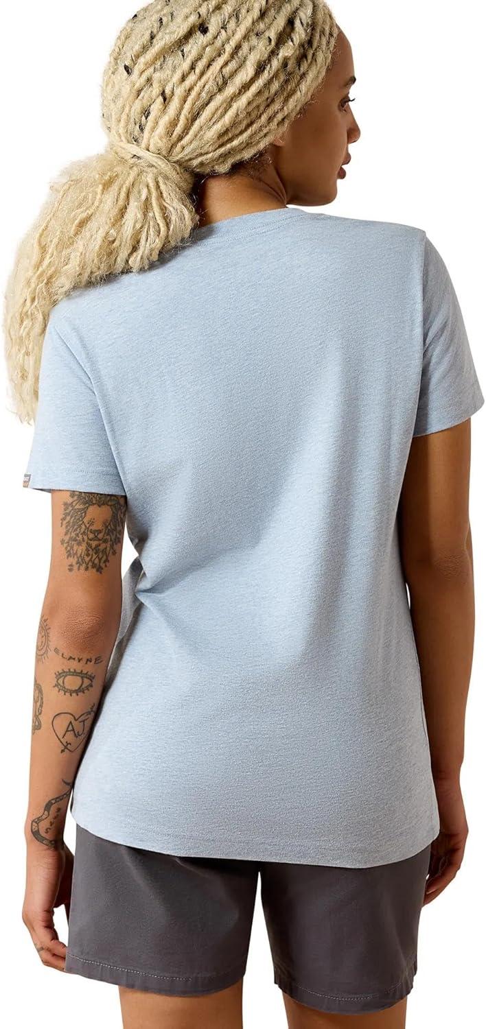 imageAriat Womens Rebar Cotton Strong Standard VNeck TShirtWashed Rain Heather