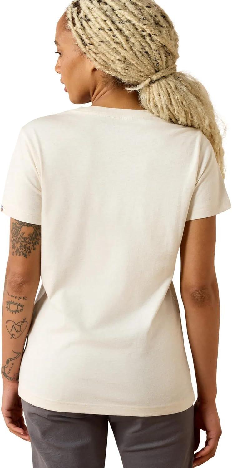 imageAriat Womens Rebar Cotton Strong Standard VNeck TShirtWhisper Pink Heather