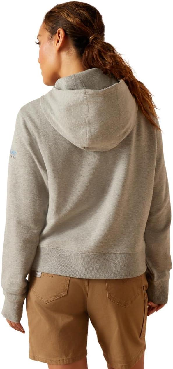 imageAriat Womens Rebar Lightweight Cropped HoodieMineral Red