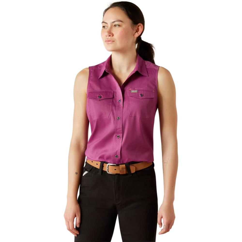 imageARIAT Womens Rebar Made Tough Venttek Durastretch TankGrape Kiss
