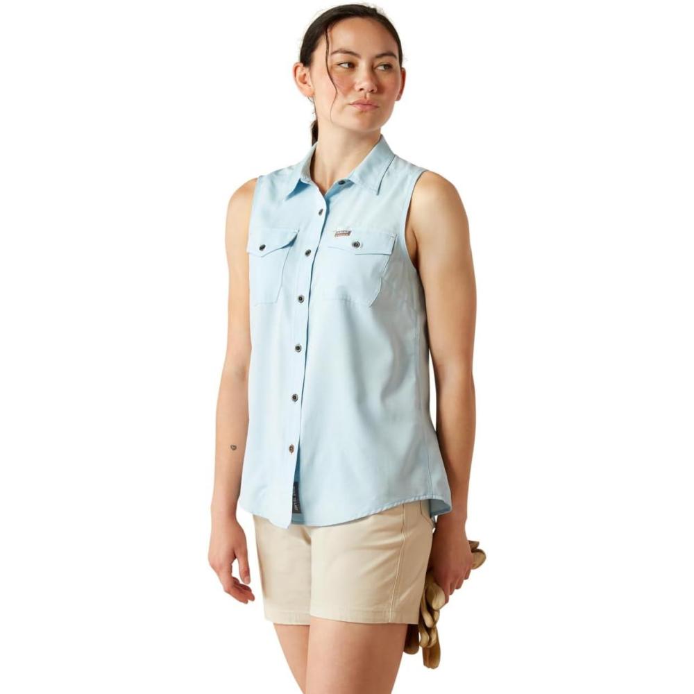 imageARIAT Womens Rebar Made Tough Venttek Durastretch TankMilky Blue