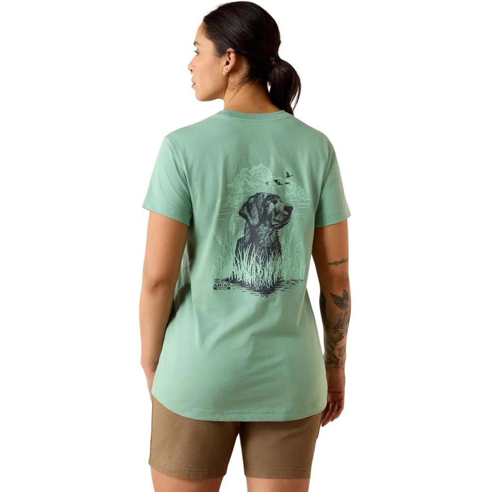 imageARIAT Womens Rebar Workman Field Dog Classic Fit TShirtMalachite Green