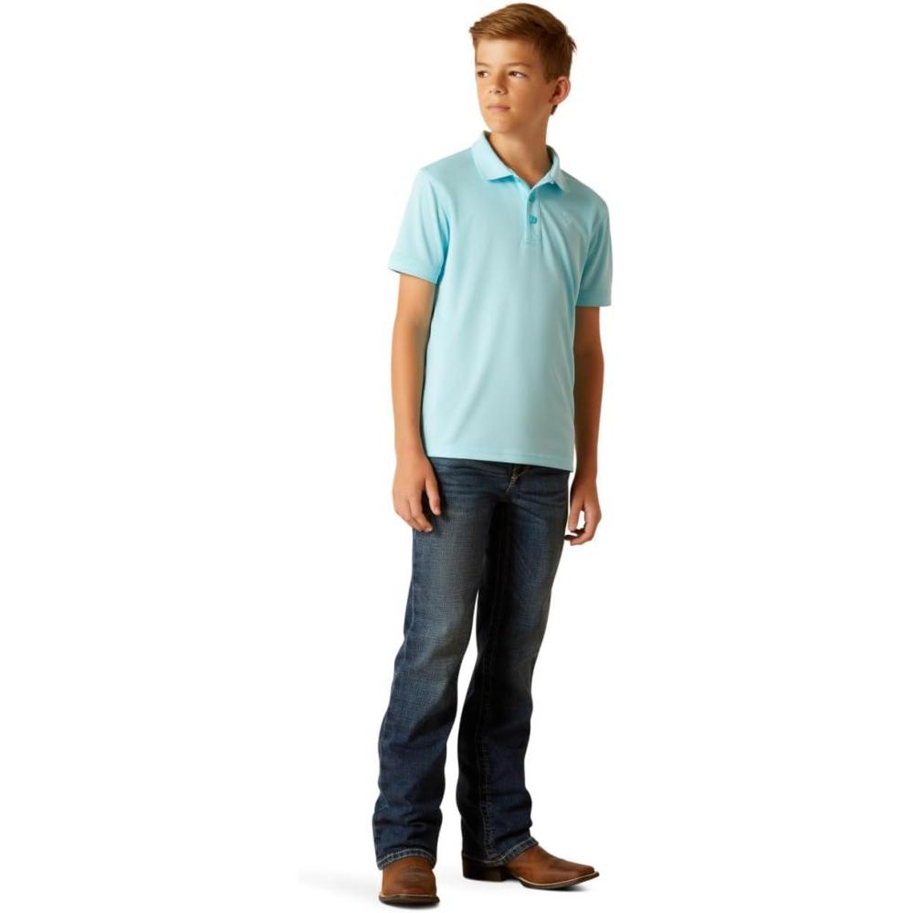 imageAriat Boys Tek PoloBleached Black  Tan
