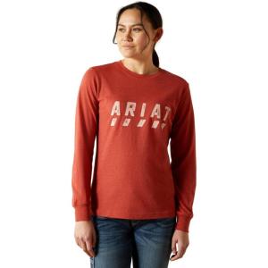 ARIAT Women’s Rebar Cotton Strong Logo T-Shirt(Barn Red Heather)