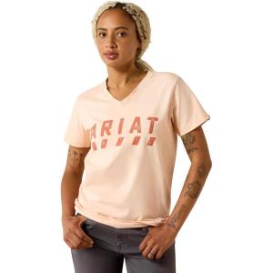 ARIAT Women’s Rebar Cotton Strong Logo T-Shirt(Tropical Peach)