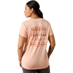 ARIAT Women’s Rebar Evolution Mother V-Neck T-Shirt(Papaya Punch)