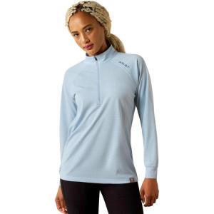 ARIAT Women’s Rebar Heat Fighter 1/2 Zip T-Shirt(Subdued Blue)